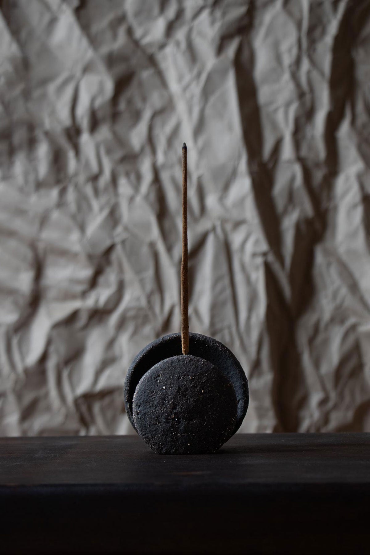 Black incense burner. New Moon incense burner. Nomad Luna incense burner by Claire Lune. Ritual objects.