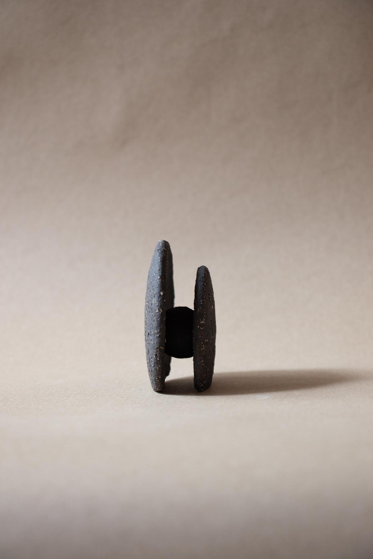 Black incense burner. New Moon incense burner. Nomad Luna incense burner by Claire Lune. Ritual objects.