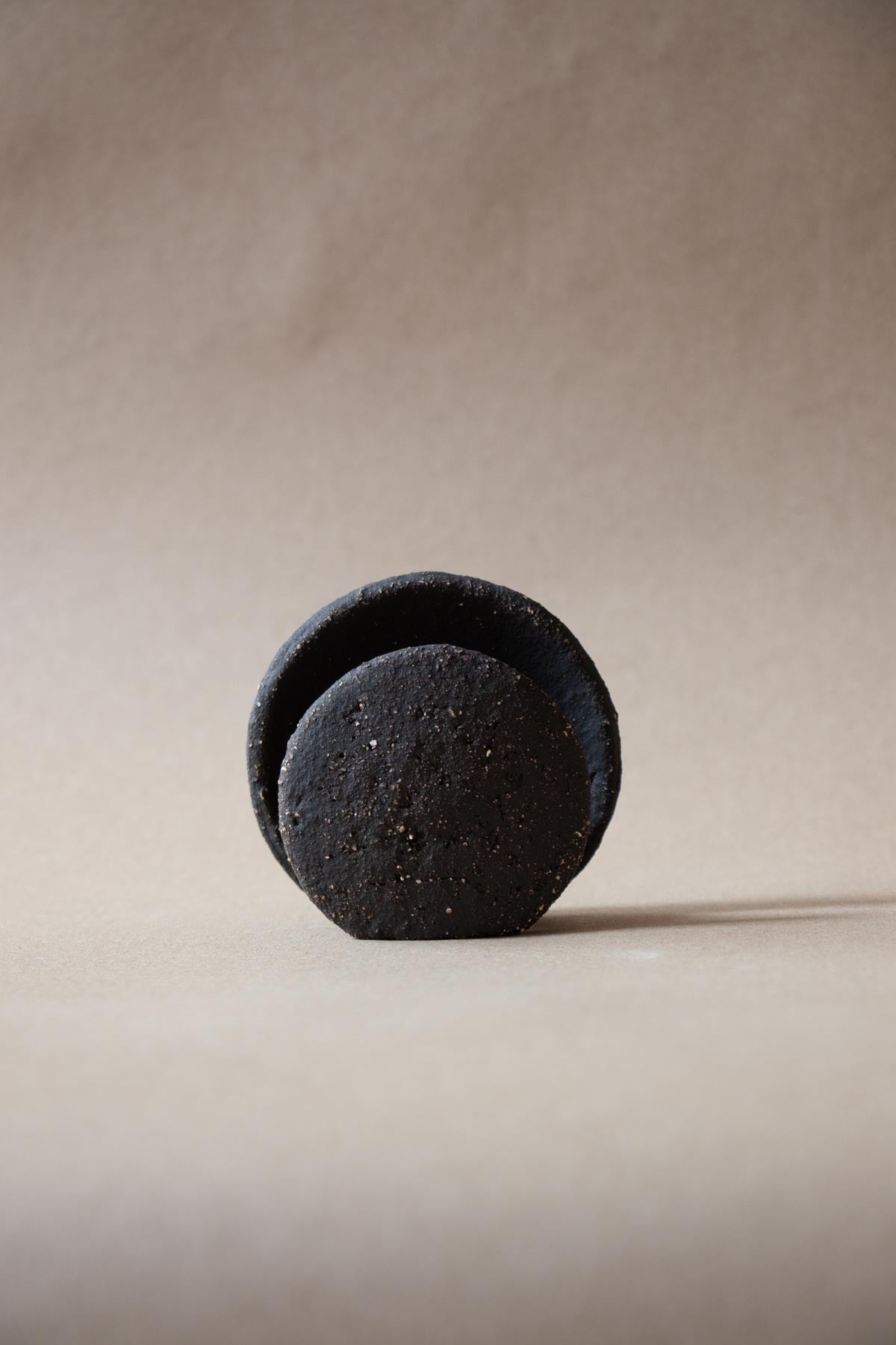 Black incense burner. New Moon incense burner. Nomad Luna incense burner by Claire Lune. Ritual objects.