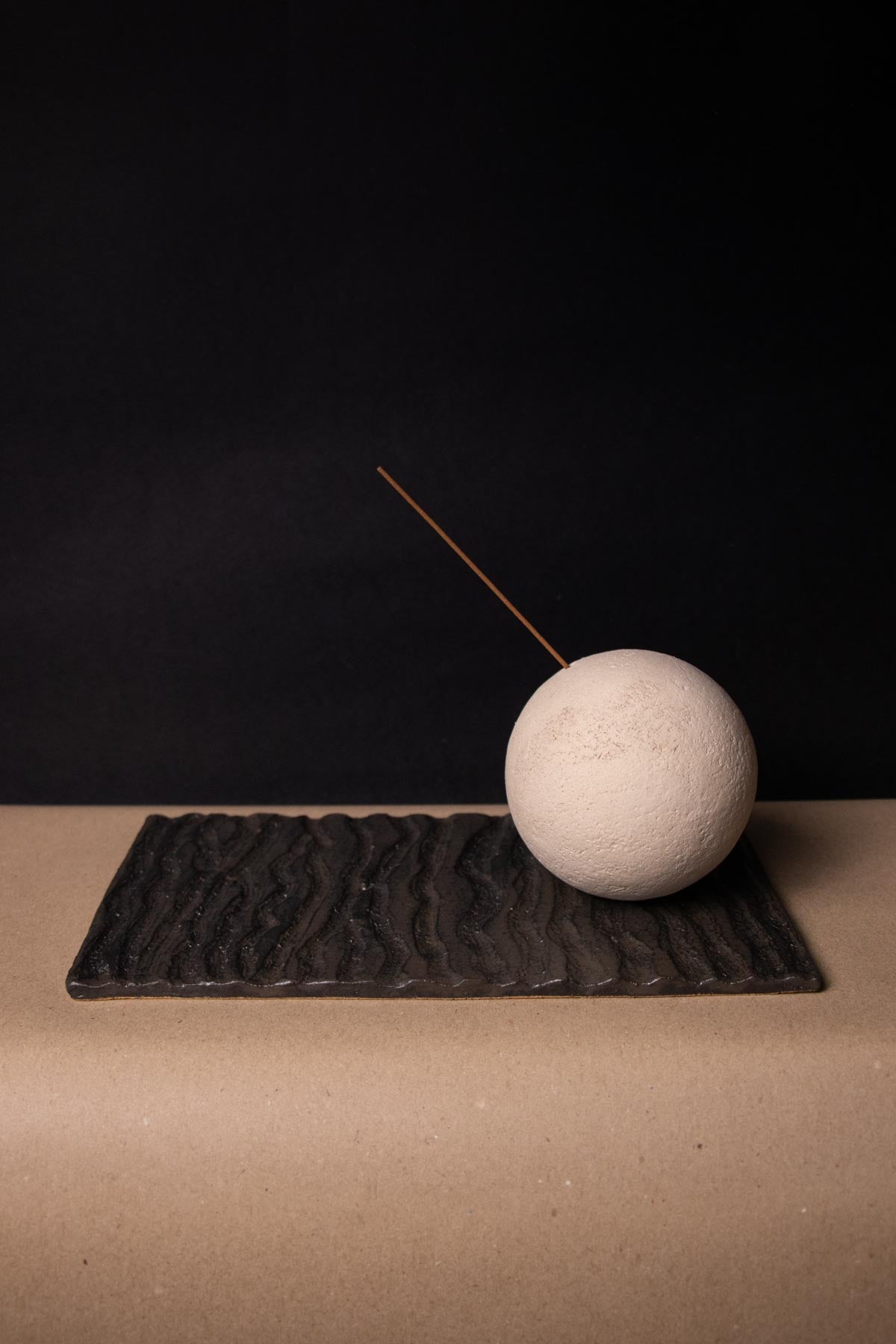 Artistic ceramic incense holder inspired by the moon. Incense burner by Claire Lune.