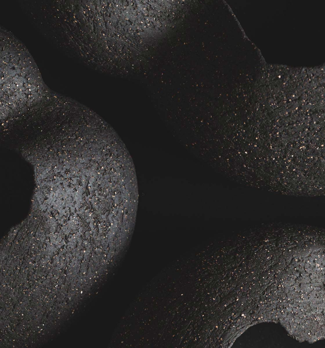 Black contemporary ceramic sculptures