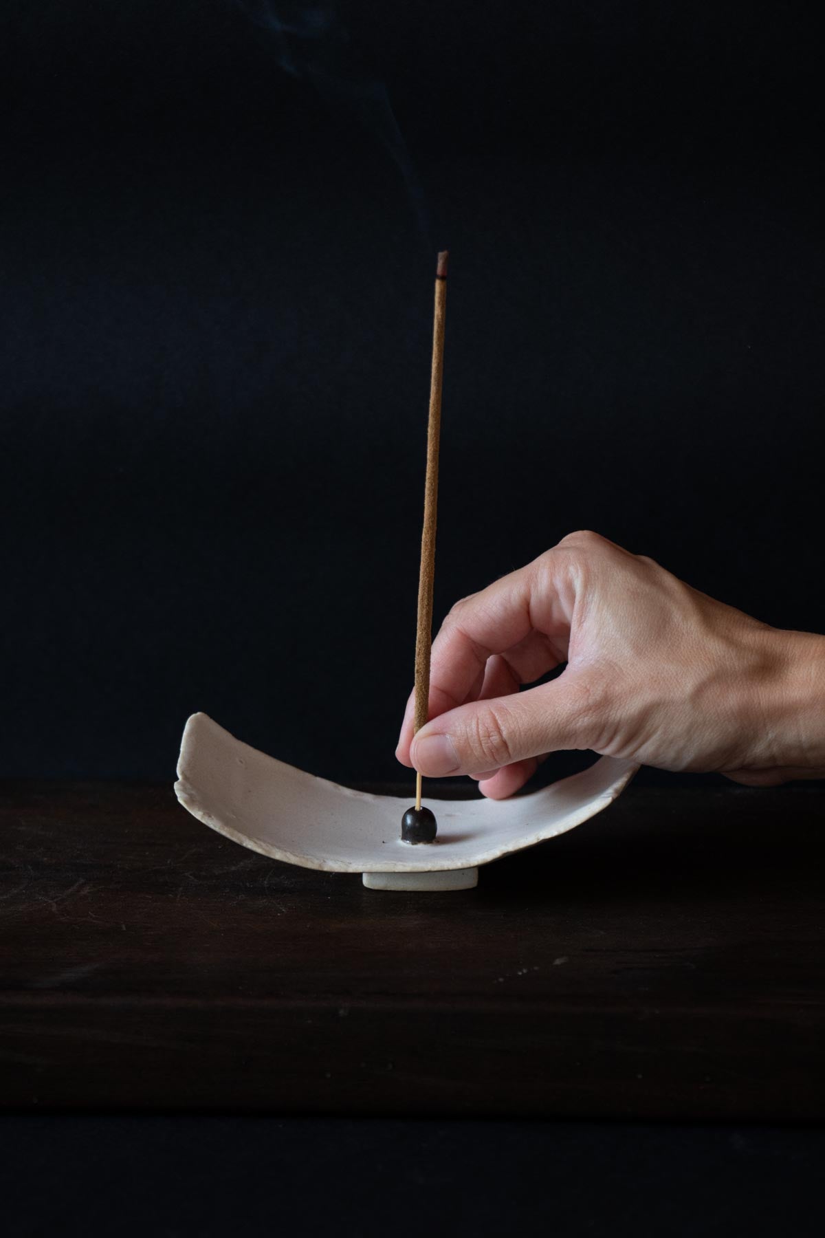 Luxury incense burner. White ceramic incense burner. Handmade incense burner by Claire Lune.