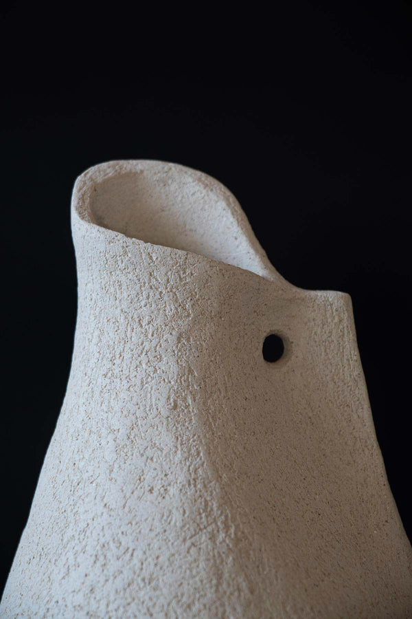 White ceramic vase. Contemporary ceramic vase. Decorative vase. Minimalist vase. Abstract contemporary ceramic decor. Claire Lune vases. 