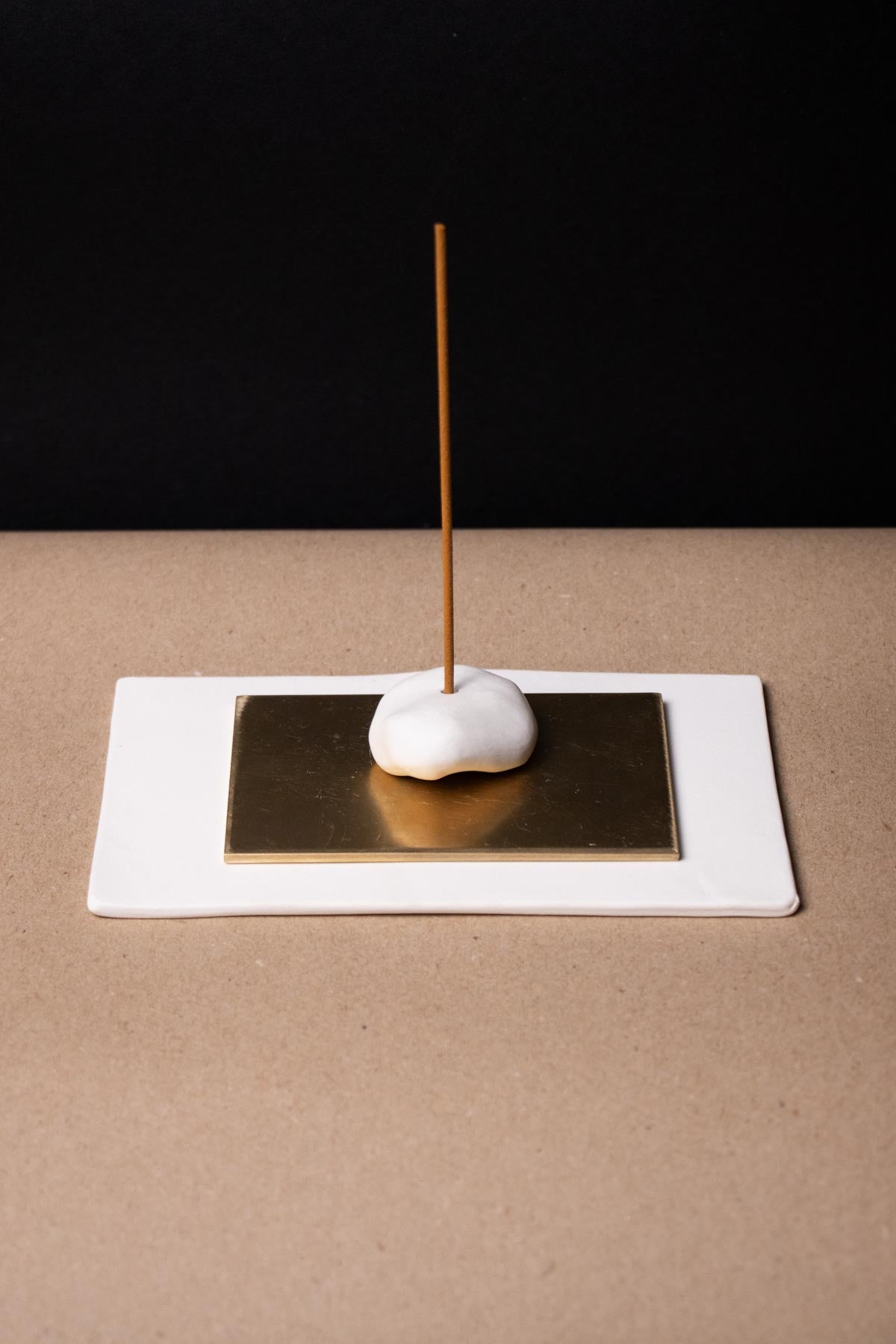Incense holder. Minimalist incense burner. Luxury incense burner. Design incense burner. Brass incense burner. Design incense holder. Handmade ceramic incense holder. Contemporary incense burner. Contemporary ceramics. White incense holder. Elegant incense holder. Stoneware decor. 