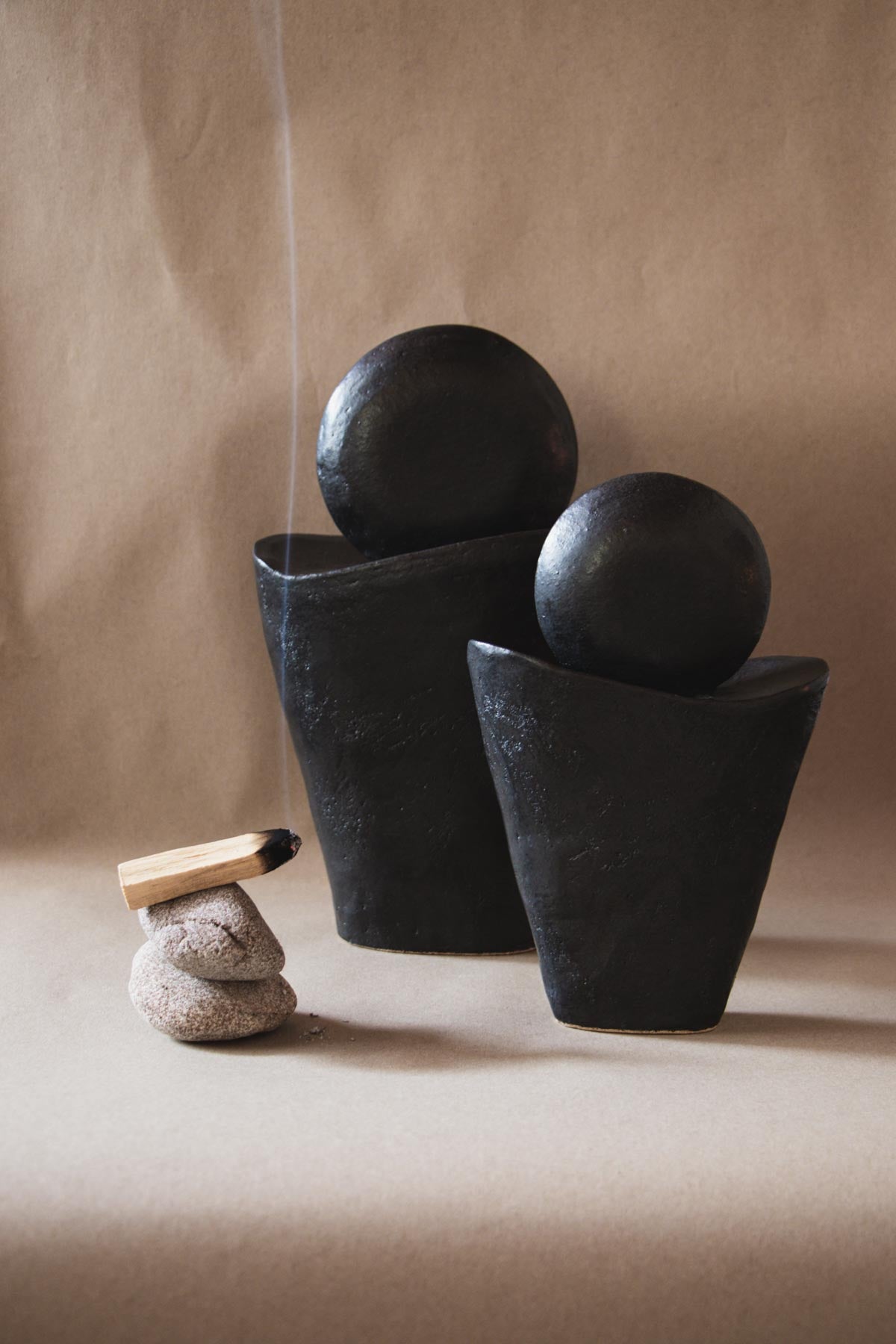 Luna Nuova I - Stoneware sculpture