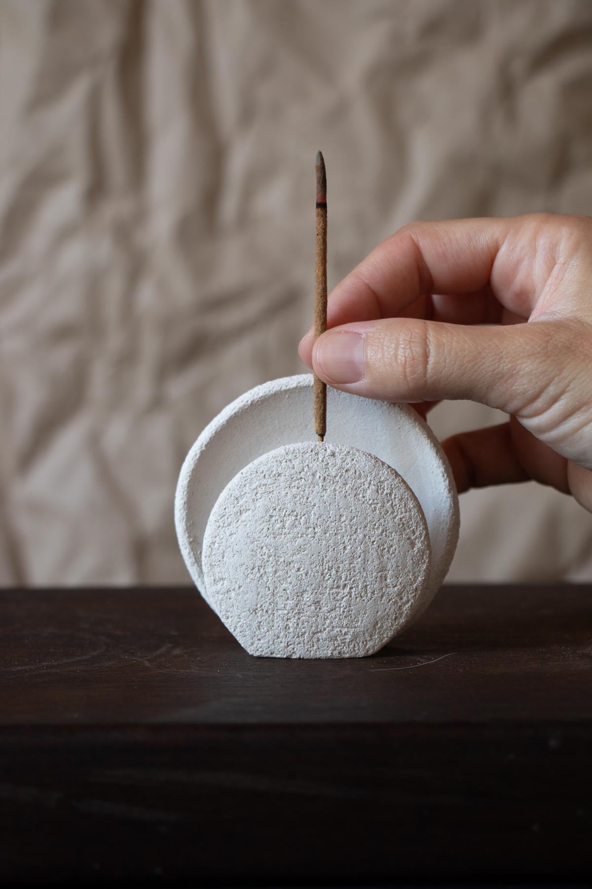 "Nomad Luna" - White Incense Burner (small/travel size)