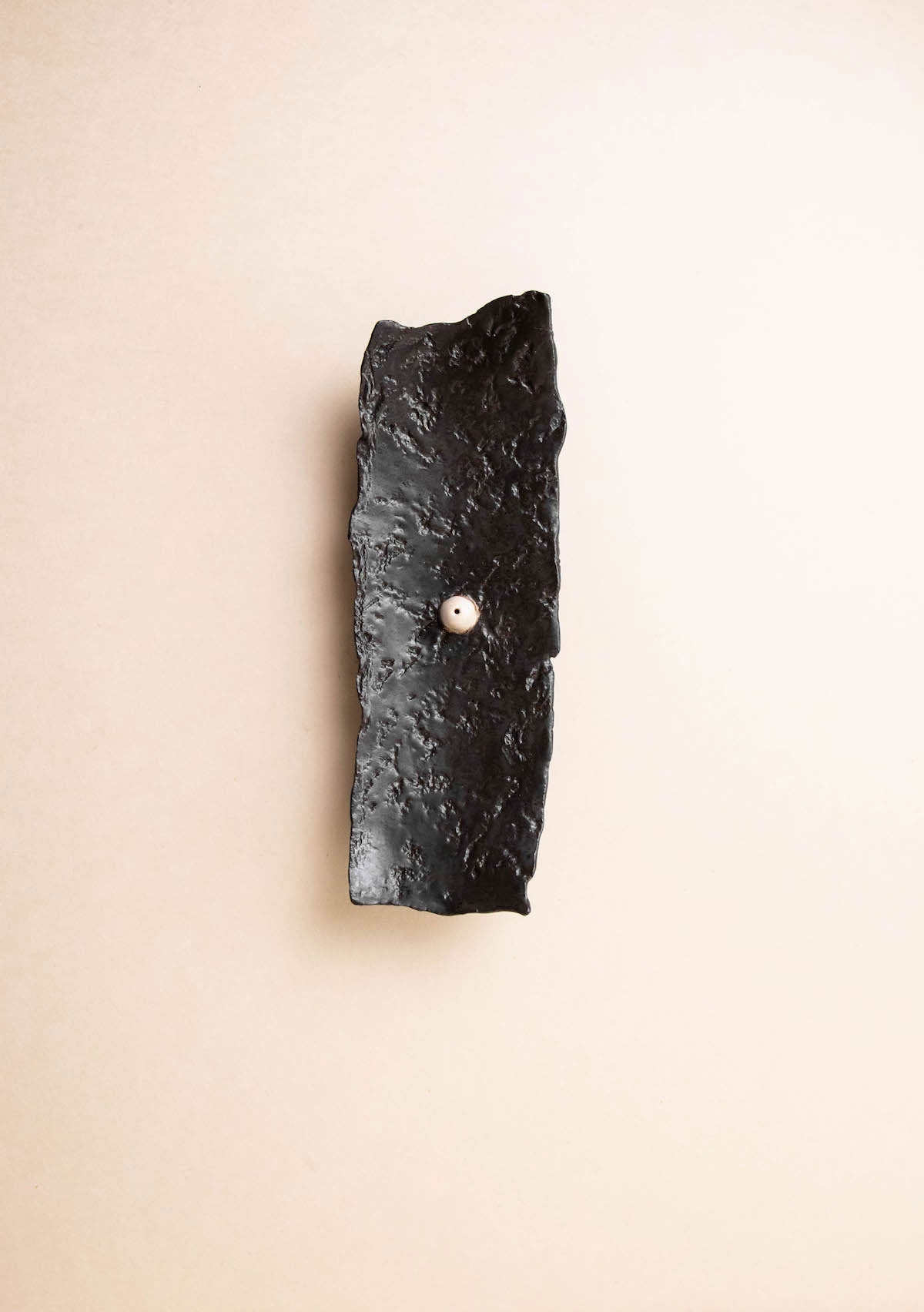 Luxury incense burner. Black incense burner with texture. Handmade ceramic incense burner by Claire Lune. 