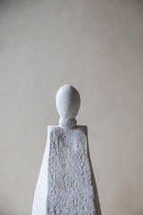 Detail of a Contemporary ceramic sculpture. Shelf decor. Stoneware sculpture. Fine art ceramics made in Italy. By Claire Lune, Chiara Della Santina.