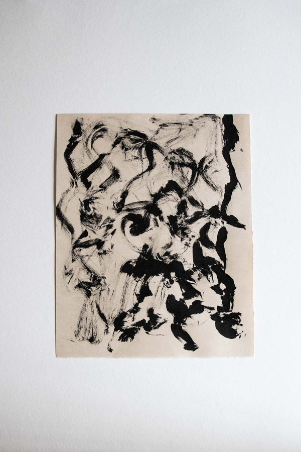Abstract brushstrokes. Abstract wall art. Ink on awagami paper by Claire Lune.