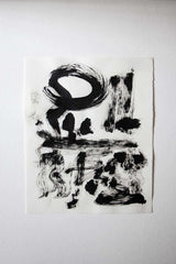 Abstract brushstrokes. Abstract wall art. Ink on awagami paper by Claire Lune.